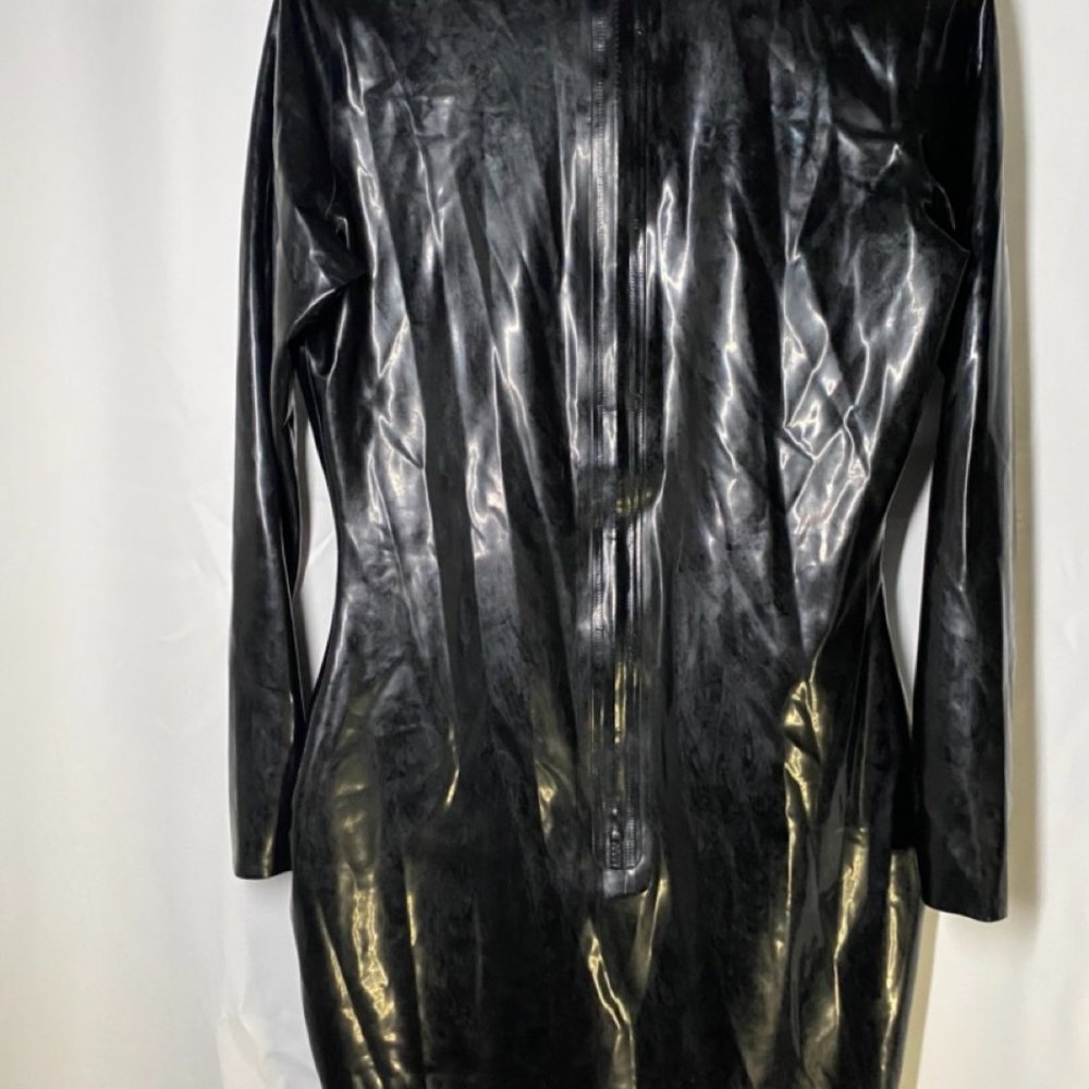 Latex Stripped Dress by Rubber Eva - Picture 12 of 15